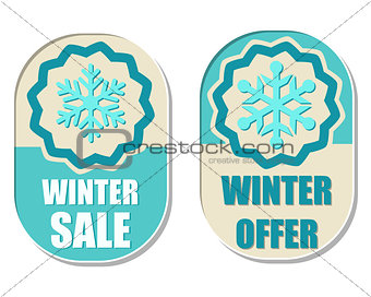 winter sale and offer with snowflake sign