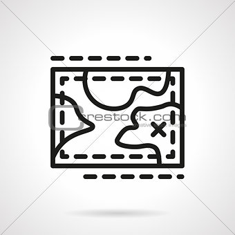 Hiking map simple line vector icon