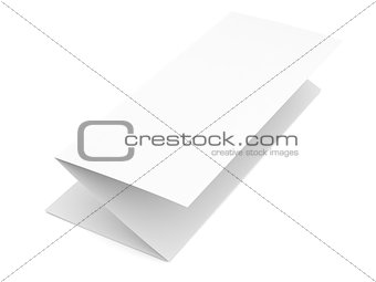 Folded blank paper booklet on white background