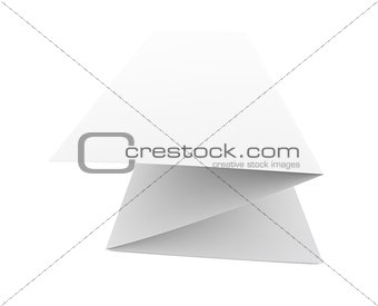 Open blank paper booklet, side view