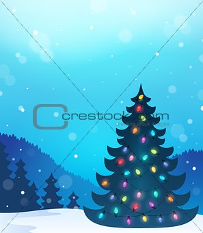 Christmas tree silhouette topic 8