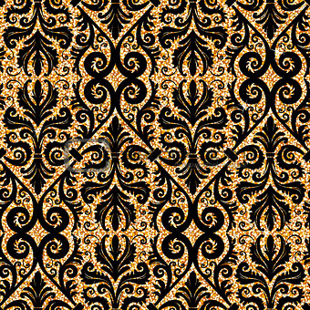 floral golden wallpaper