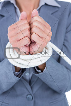 businesswoman being tied up