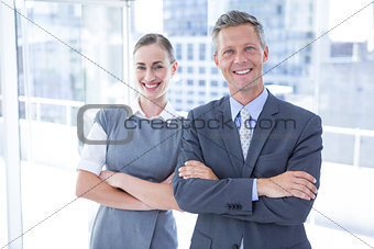 Business colleagues smiling at the camera