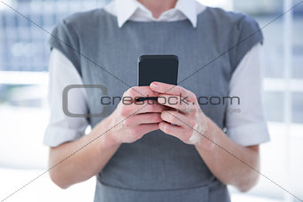 People who texting with his mobile phone