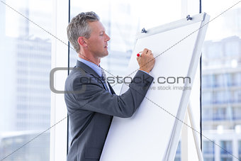 businessman write on whiteboard