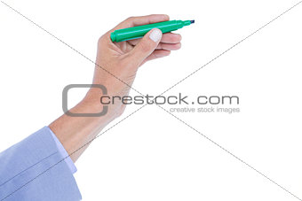 Businessman writing with black marker