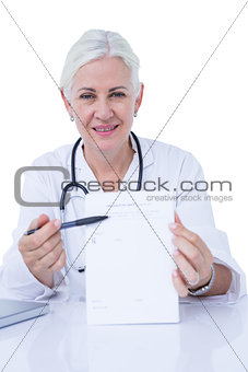 Doctor working on her notepad