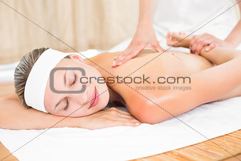 Blonde enjoying a back massage