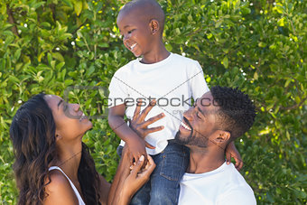 Happy family spending time together