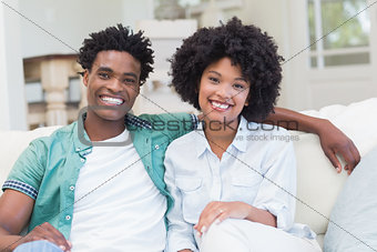 Happy couple on the couch