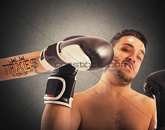 Boxer with taxes tattoo