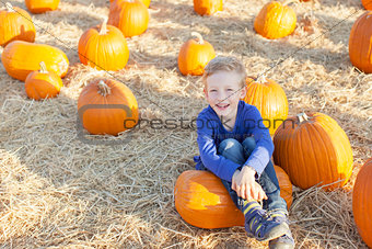 kid at pumpkin patch