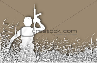 Soldier patrol cutout