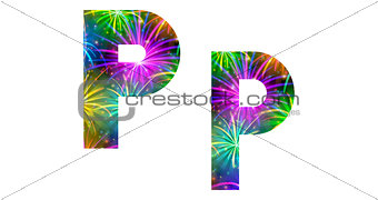 Set of letters, firework, P