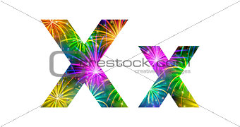 Set of letters, firework, X