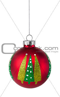 Red Christmas Ball with glitter