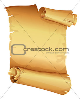 Big golden ribbon scroll of parchment