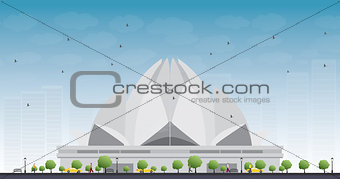 The Lotus Temple, located in New Delhi, India
