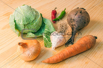 Vegetables on the table