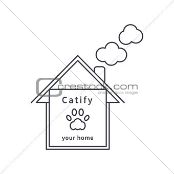Catify your home line icon