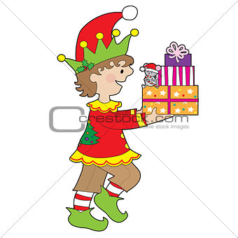 Elf with Present
