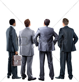 four business mans from the back
