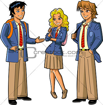  Students In School Uniforms