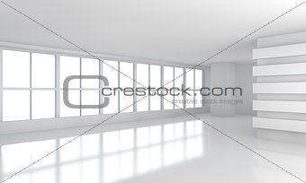 big white business room with window