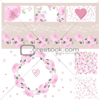 Wedding and Valentine's floral templates.