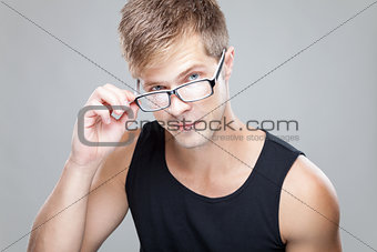 Handsome man wearing glasses