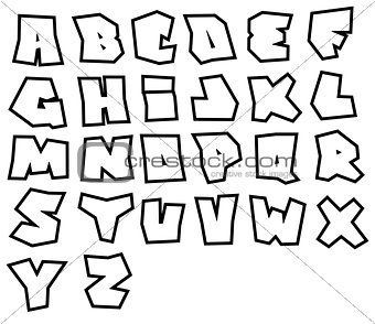 graffiti readable fonts alphabet over white