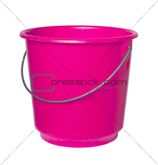 Single pink bucket isolated