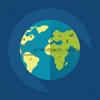 Globe earth icon. Flat style