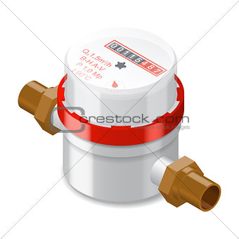 Water meter isometric icon