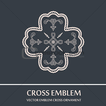 Vector emblem cross ornament