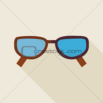 Flat Fashion Accessory Glasses Illustration with long Shadow