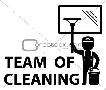 team of cleaning symbol