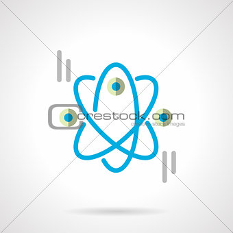 Atom model flat color vector icon