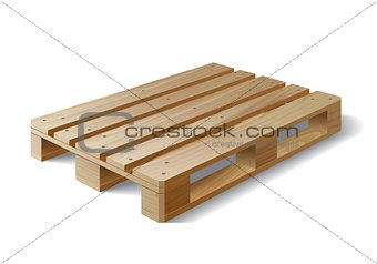 Wooden pallet. Isolated on white.