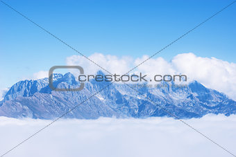Fantastic cloudscape above the mountains.