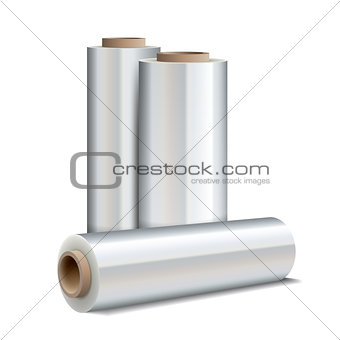 Roll of wrapping plastic stretch film