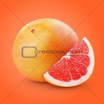 Grapefruit citrus fruit with slice