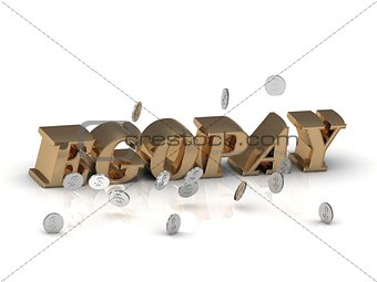 EGOPAY- inscription of gold letters on white background