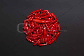 Non-stem red bird eye chili peppers 