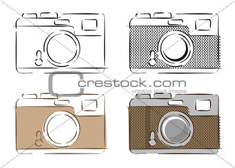 Vector illustration of retro cameras 