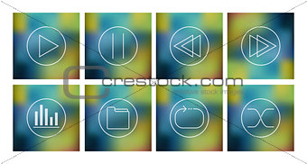 Vector set of icons for music player 