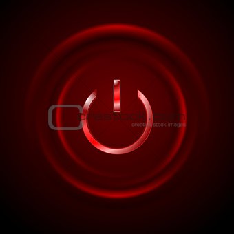 Dark red glowing power button web design