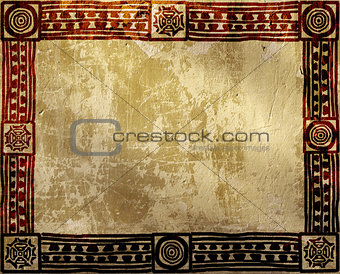 Grunge background with American Indian ethnic patterns