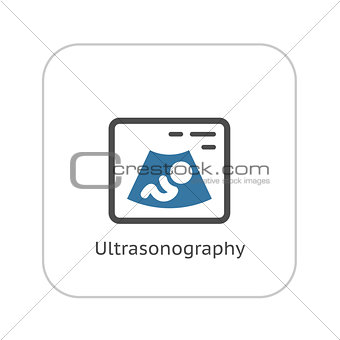 Ultrasonography Icon. Flat Design.